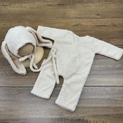 Newborn Baby Bunny Costume Set Plush Romper Soft