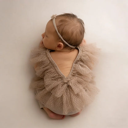 Newborn Lace Tulle Romper Baby Girl Soft Vintage Photo Costume