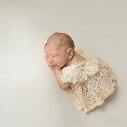 Lace Ruffle Romper Baby Off Shoulder Bodysuit Girl Vintage