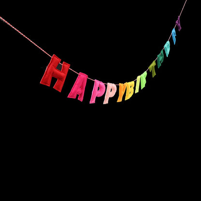 Felt Happy Birthday Banner Colorful Garland Baby 1stbirthday Party Decor Milestone Backdrop Newborn Set