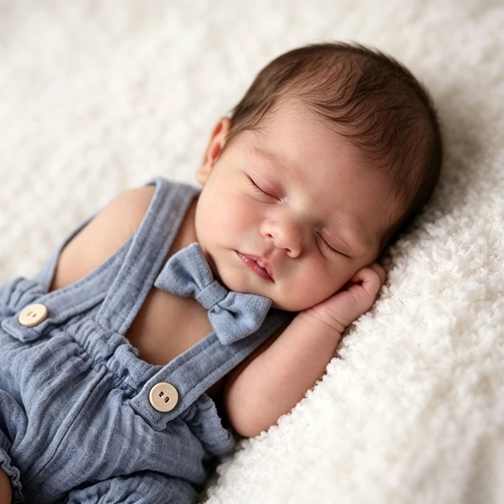 Newborn Baby Boy Bowtie Suspender Romper