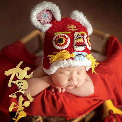 Lion Dance Hat Baby Crochet Head Bonnet Chinese New Year