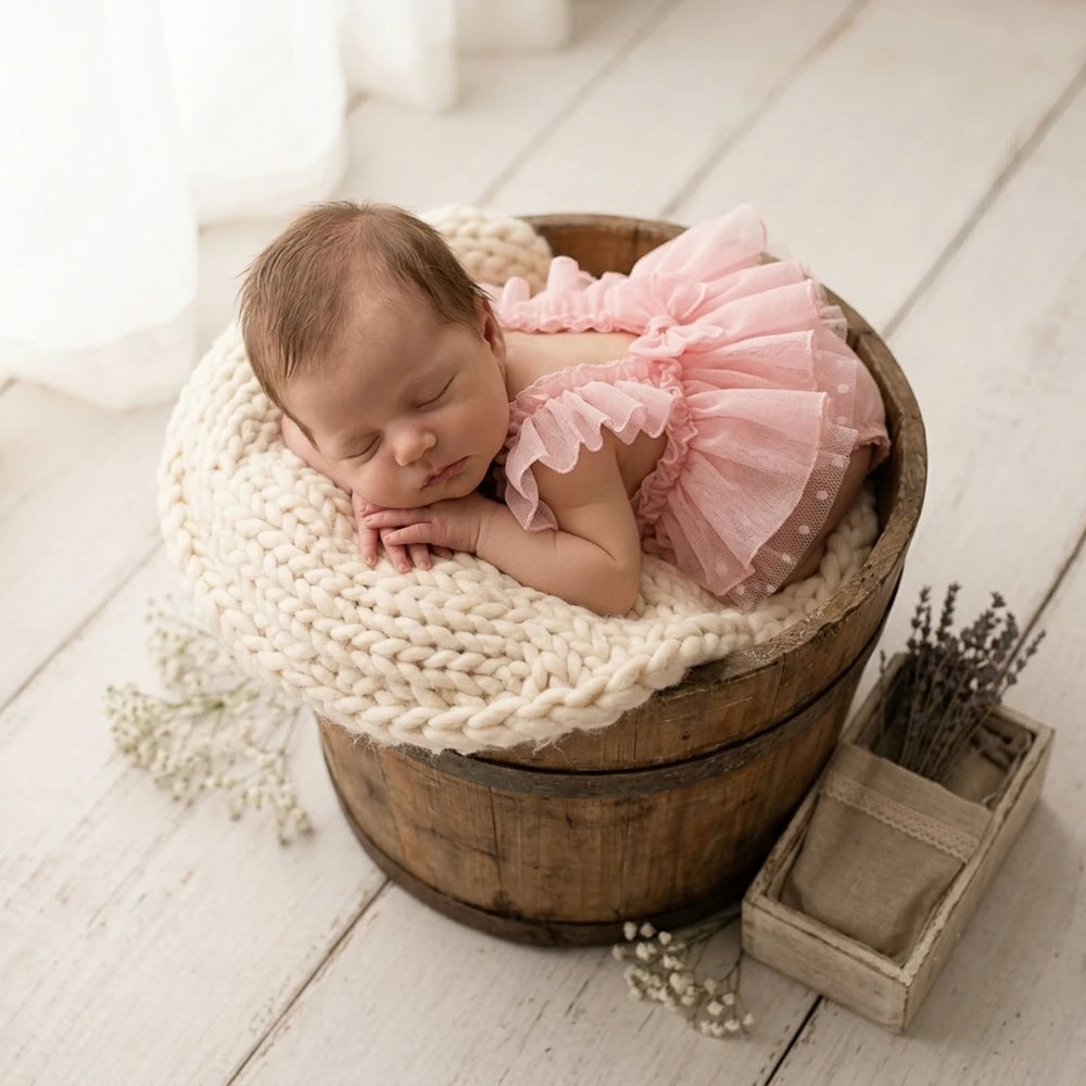 Baby Pink Tulle Ruffle Romper Onesie Princess