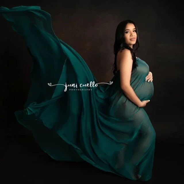Soft Chiffon Fabric Maternity Photography Props Dress Studio Shooting Accessories Transparent Tulle Simple Modeling Fabric