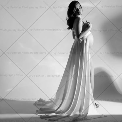 Maternity Elegant White Lace Up Trailing Long Skirt Wedding Theme