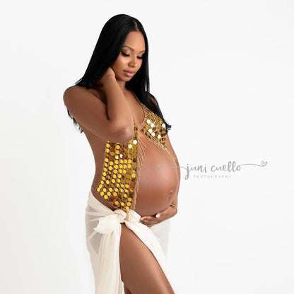Maternity Sequins Suspender Top