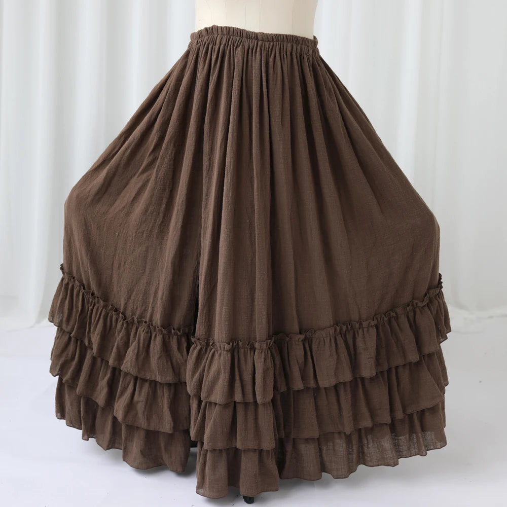 Maternity Knitted Bra Linen Cotton Three-layer Lace Boho Style Dress Two-piece Set