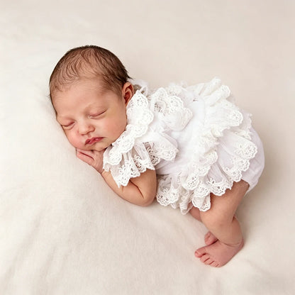 Girl Lace Romper Clothing Baby White Princess Studio Costume Bodysuit