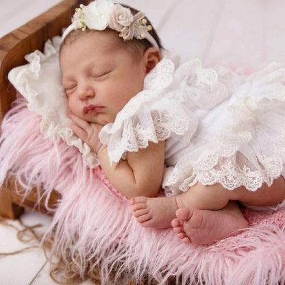 Girl Lace Romper Clothing Baby White Princess Studio Costume Bodysuit