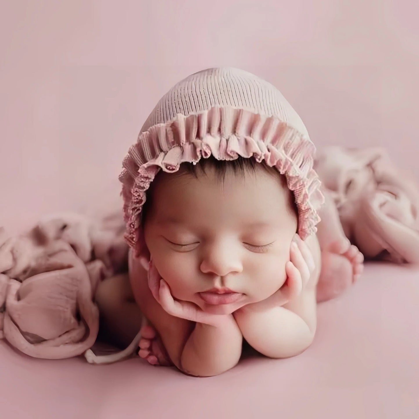 Newborn Photo Knit Hat Adjustable Baby Cap Sleepy Photos Session