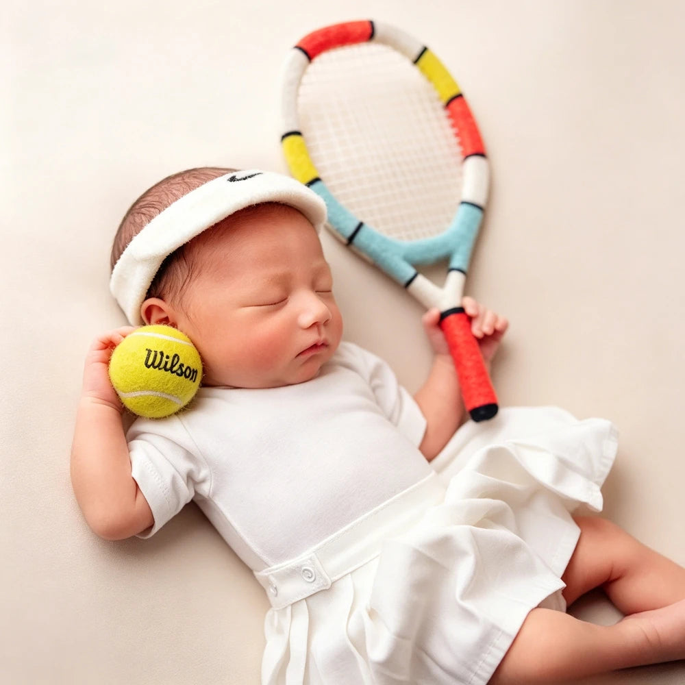 Baby White Tennis Ruffle Dress Top Skirt Set Sports Theme Princess