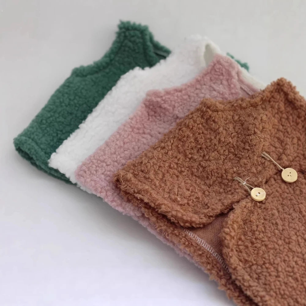 Plush Fleece Vest Newborn Baby Photo 100 Days Soft Knit Sleeveless Newborn Set
