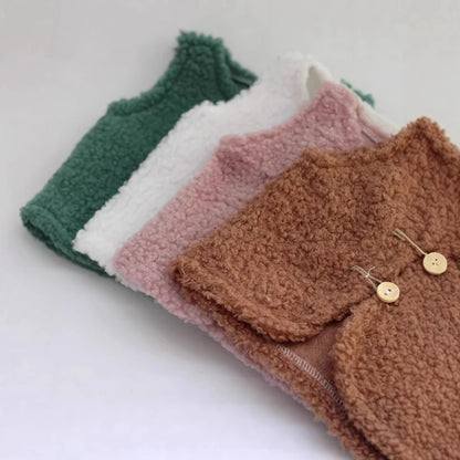 Plush Fleece Vest Newborn Baby Photo 100 Days Soft Knit Sleeveless Newborn Set