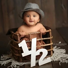 Newborn Baby Milestone Photo Decor 0-12 Months Natural Anniversary Digits Shower Birthday Backdrop Decorations Newborn Set