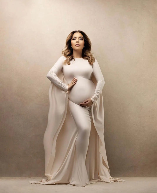Maternity Dress Elastic Bat Shirt Suitable Taking Photos Family Party Goddess