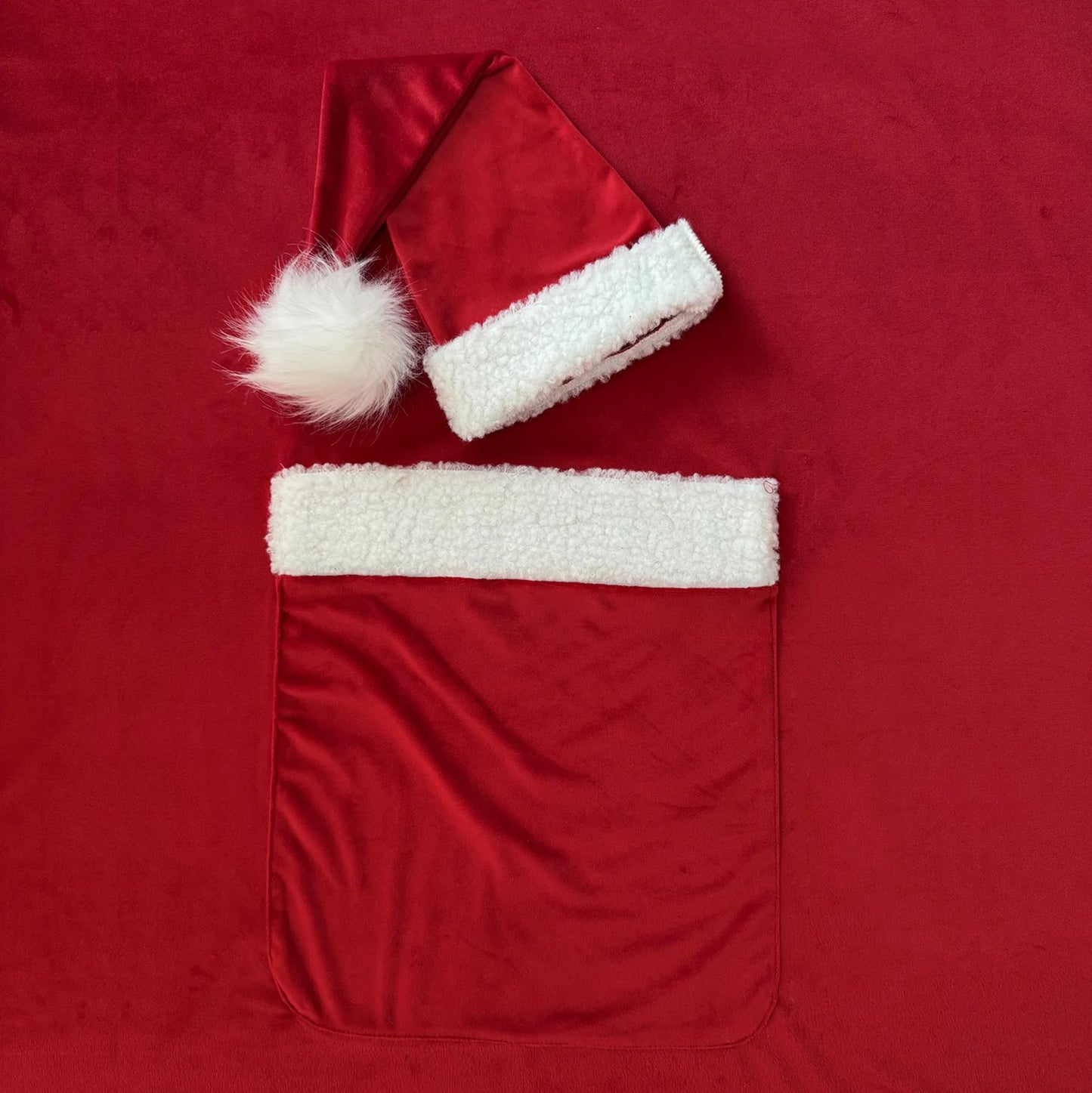 Newborn Christmas Santa Red Sleeping Bag Hat Baby Cute Xmas Costume Holiday Blanket