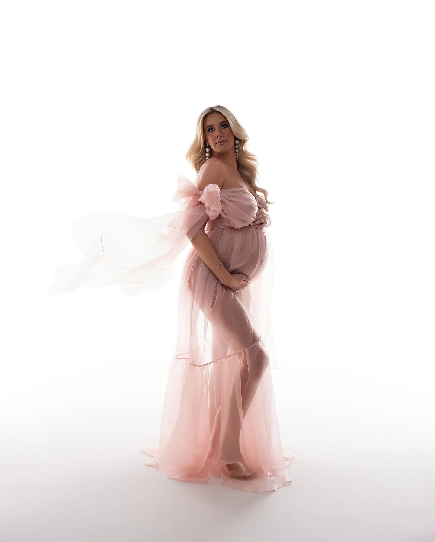 Sexy Transparent Dress For Photo Shoot Pregnant Maternity Photography Props Dress Elegant Chiffon V-neck Dress For Women