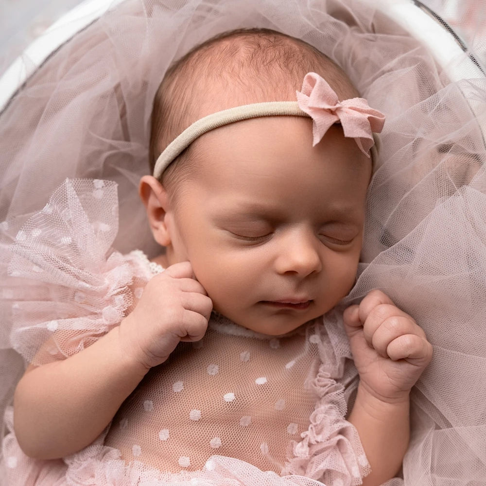 Baby Girl Pink Polka Dot Tulle Tutu Dress Ruffle Collar Newborn Set