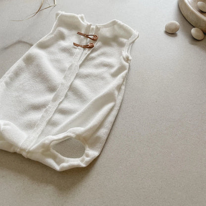 White Knitted Baby Romper Sleeveless Newborn Costume