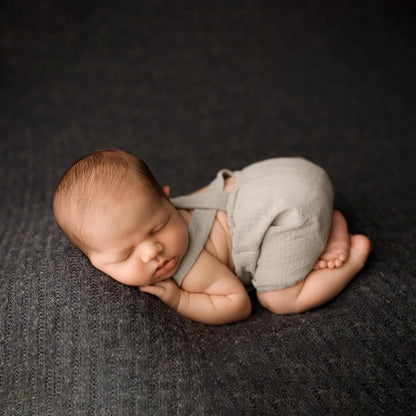 Baby Boy Vintage Newsboy Hat Linen Cotton Romper Suspenders