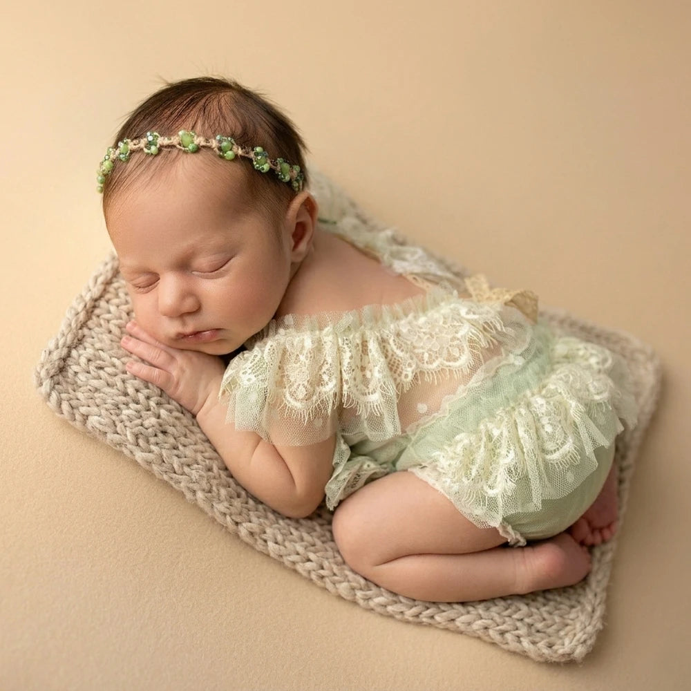 Elegant Fairy Dress Soft Puffy Romper Princess Baby Girl Portrait Posing Garments
