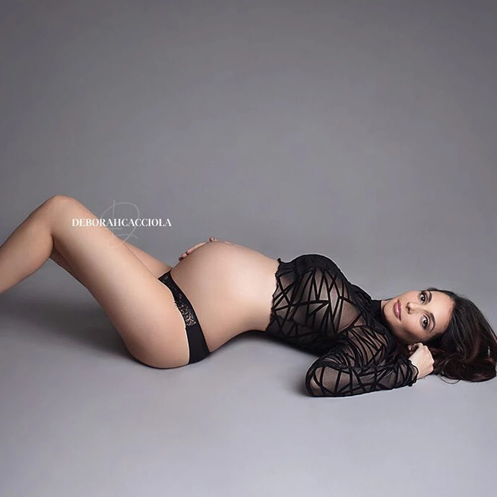 Maternity Stretch Cotton Short T-shirt Set Underwear Clothes Taking Photos