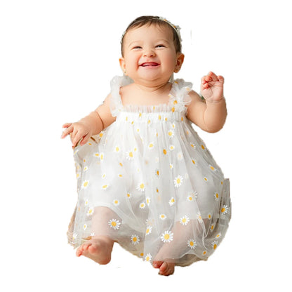 Newborn Baby Girl Dress Daisy Mesh Princess Shower 1st Birthday Photo Boutique Newborn Set