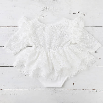 Girl White Lace Romper Clothing Baby Princess Tutu Dress