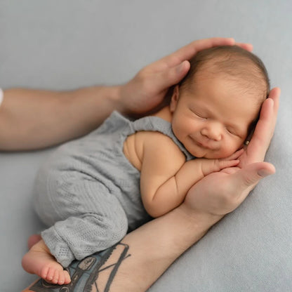 Gray Knitted Suspender Pants Baby Parent-child Interaction Newborn Set