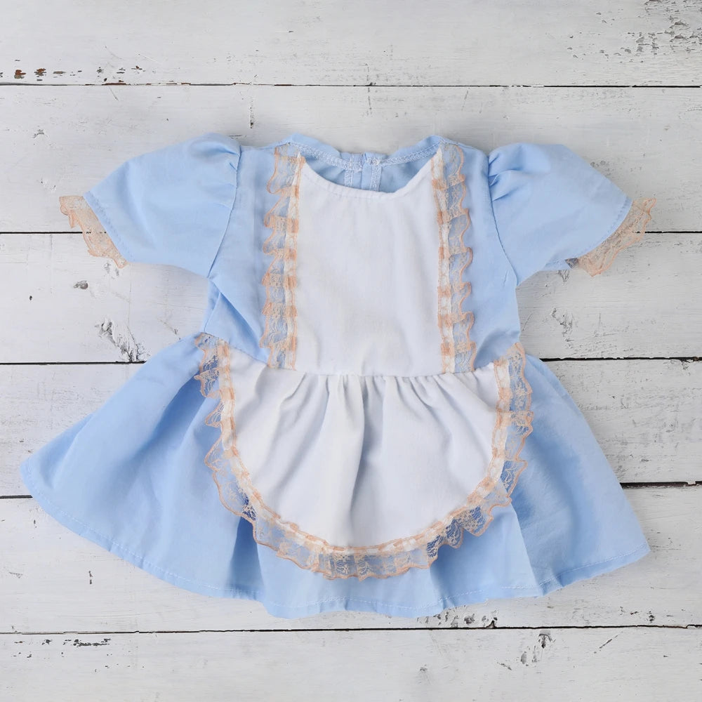 Newborn Photography Props Blue Alice Costume Lace Romper Infant Photoshoot Outfits Baby Girl Studio Posing Jumpsuit Clothes