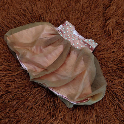 Baby Girl Dress Bonnet Set Handcrafted Pearl Pink Tutu Romper Studio