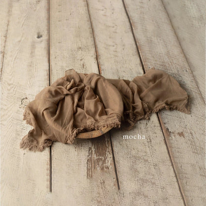 Newborn Lace Stretch Wrap Swaddle 25x75cm Boho Tassel Studio Photo
