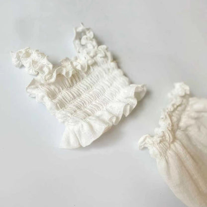 Newborn 2pcs Ruffle Top Bloomers Set Soft Cotton