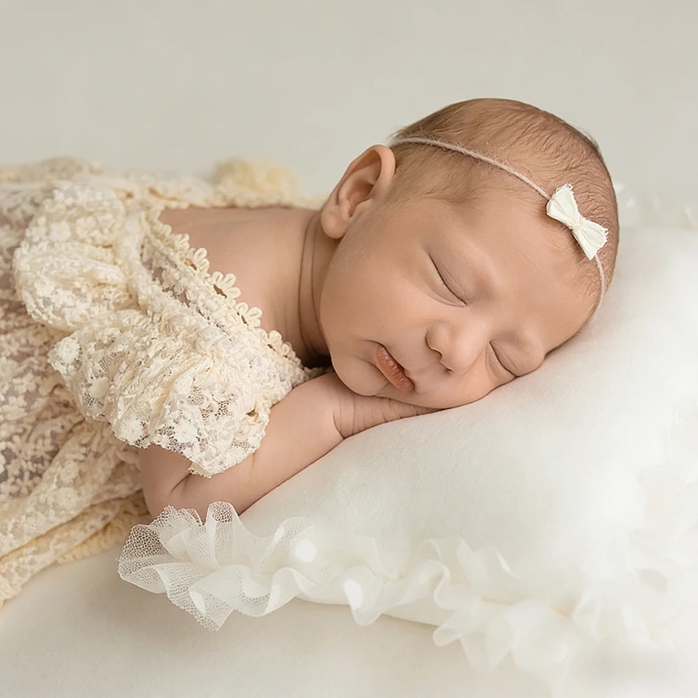Lace Ruffle Romper Baby Off Shoulder Bodysuit Girl Vintage