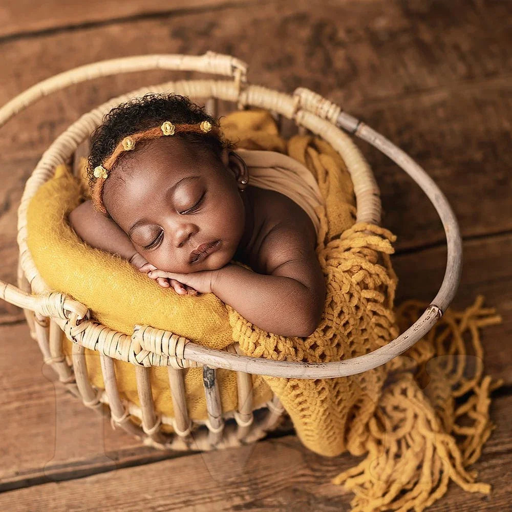 Newborn Wrap Soft Knitted Fringe Blanket Neonate Photo Flokati Posing Shoot Studio Accessory