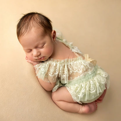 Elegant Fairy Dress Soft Puffy Romper Princess Baby Girl Portrait Posing Garments