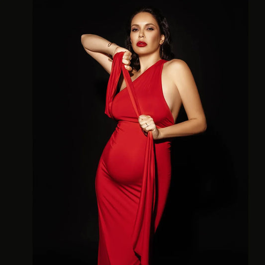 Maternity Baby Showers Elegant Slim Fit Sleeveless Dress