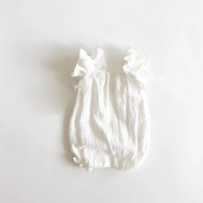 Newborn Set White Ruffle Romper Headband Baby