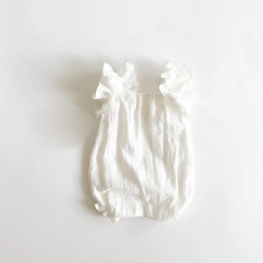 Newborn Set White Ruffle Romper Headband Baby