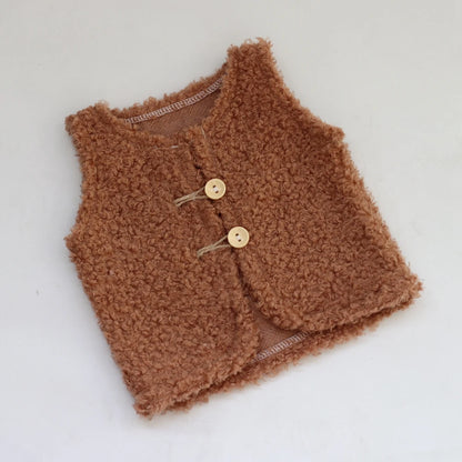 Plush Fleece Vest Newborn Baby Photo 100 Days Soft Knit Sleeveless Newborn Set