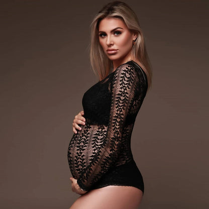Maternity Dress Lace Bodysuit Stretch Size