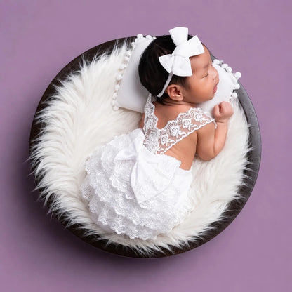Princess Baby Dress Backless Lace Jumpsuit Studio Portrait Costumes Newborn Set