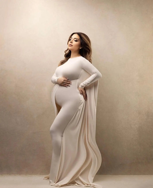 Maternity Dress Elastic Bat Shirt Suitable Taking Photos Family Party Goddess