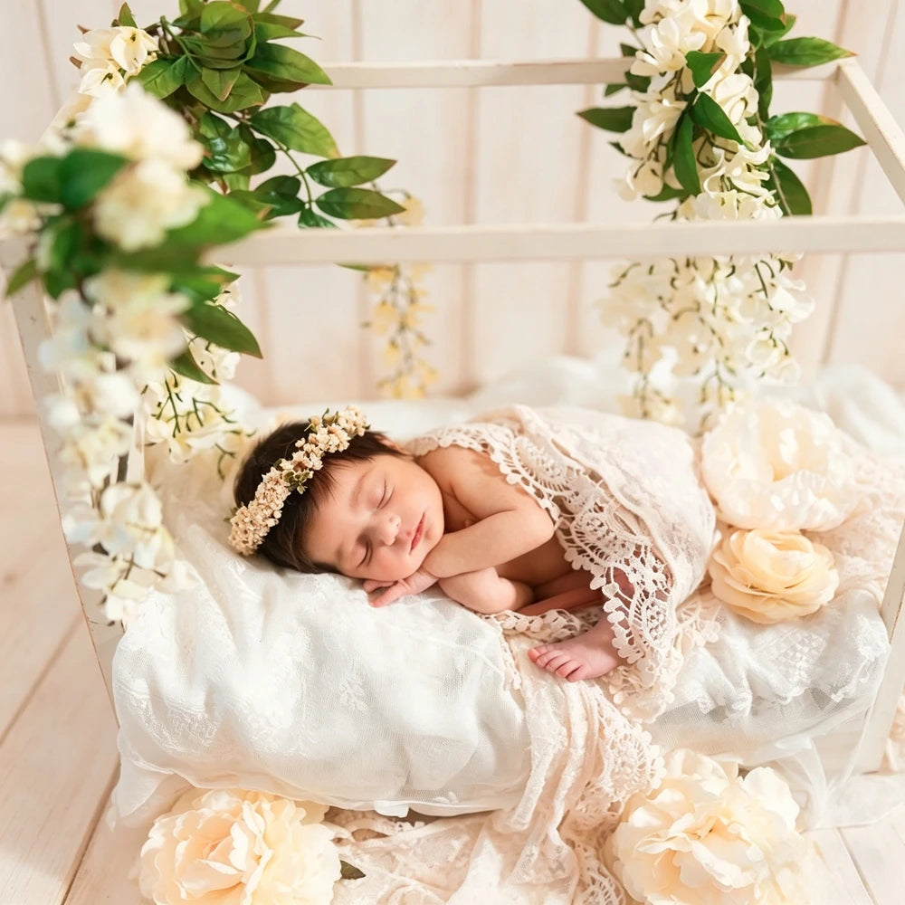 Baby Lace Veil Wrap Set Floral Trim