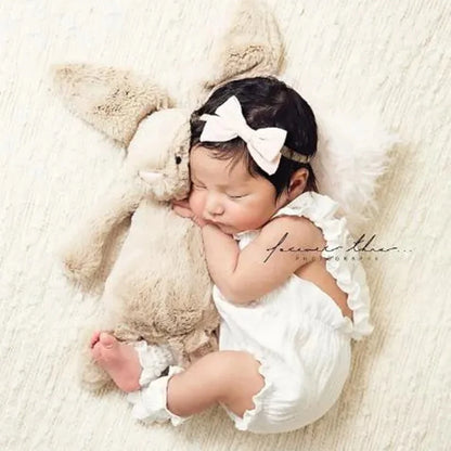 White Ruffle Romper Muslin Baby Foot Wraps Studio Costume