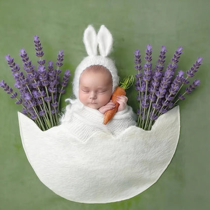 Eggshell Posing Mat Newborn Soft Felt Photo Backdrop Easter Baby 100 Days Cute Studio Background Newborn Set