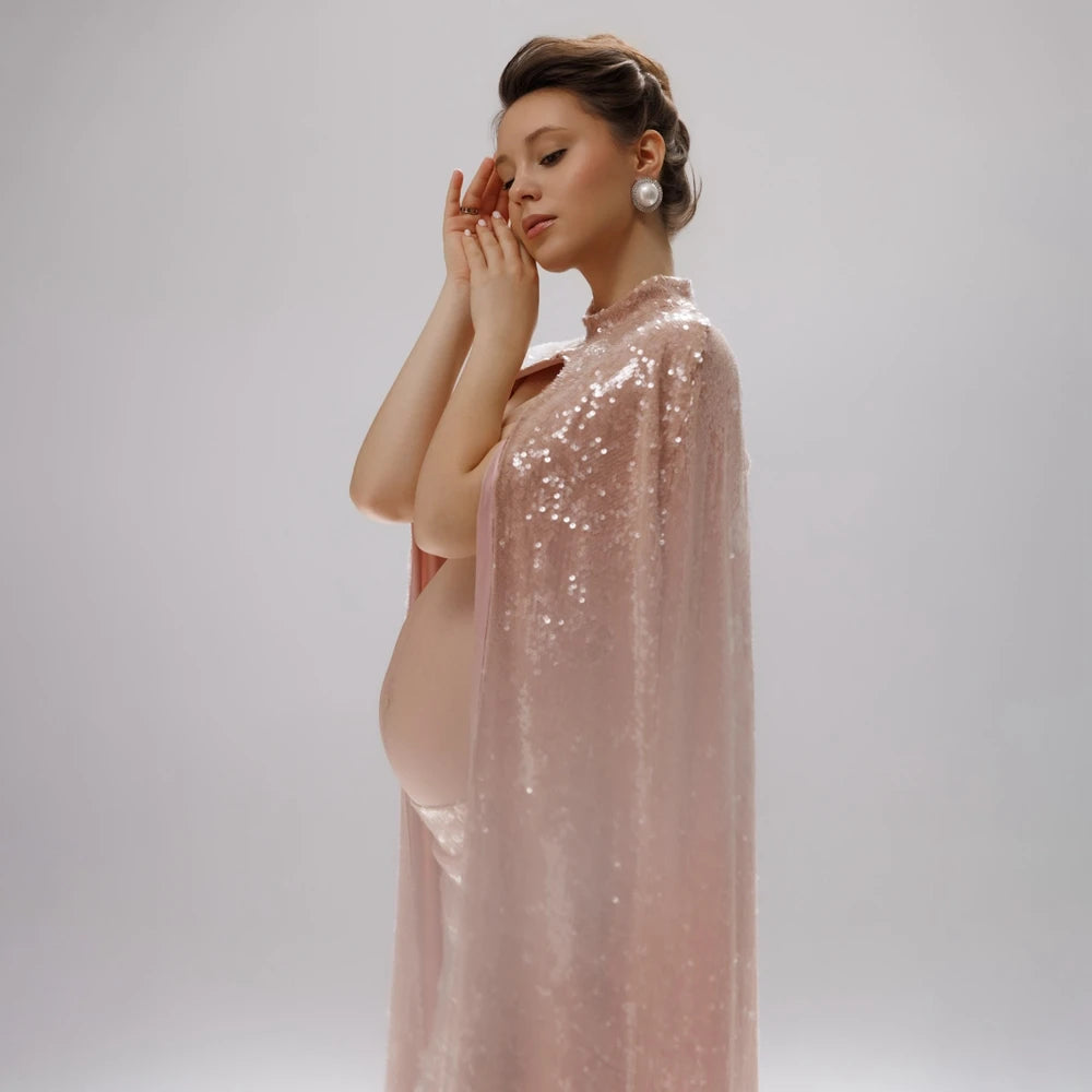 Elegant Maternity Photoshoot Dress Boho Pregnancy Gown for Photography Studio Backless Sleeveless Pregnant Woman Apparel