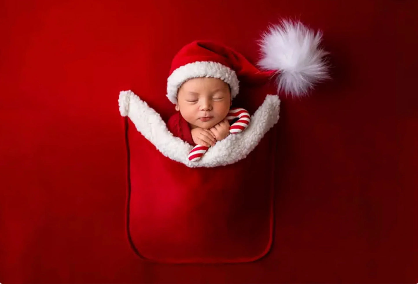 Newborn Christmas Santa Red Sleeping Bag Hat Baby Cute Xmas Costume Holiday Blanket