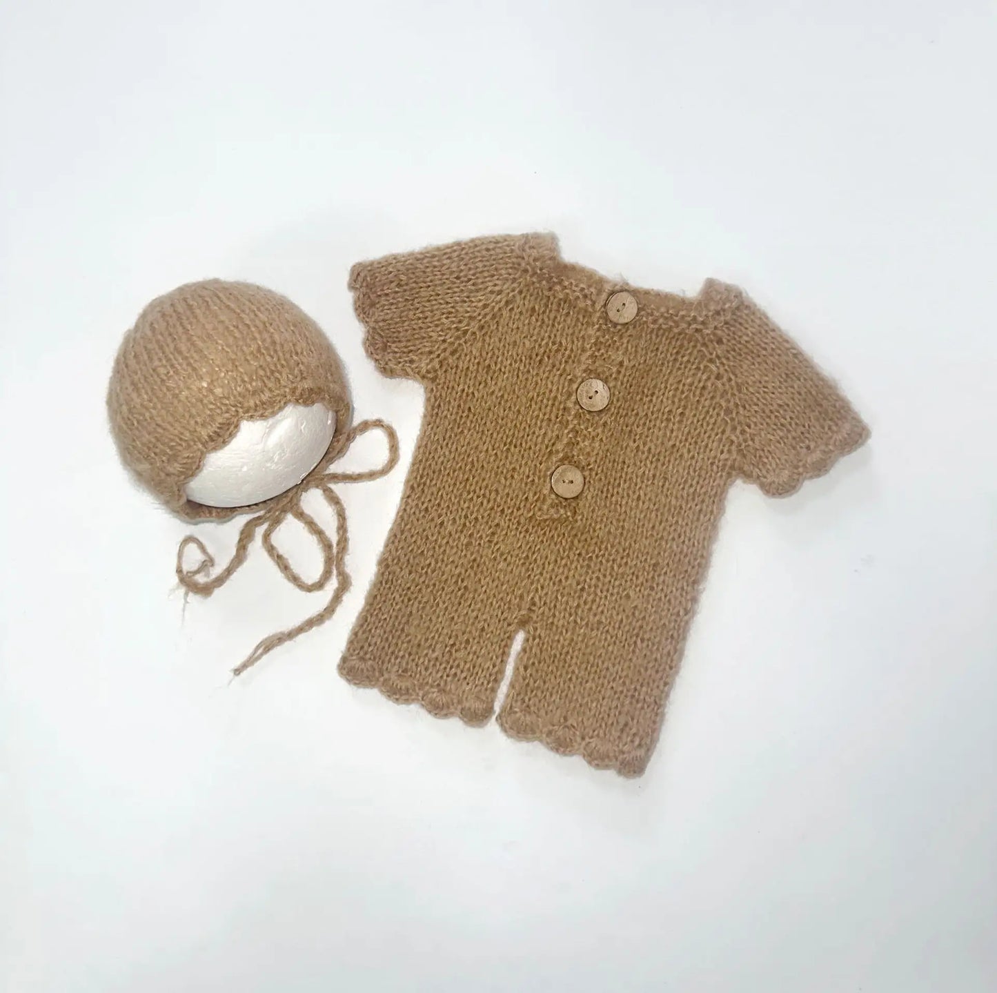 Baby Jumpsuit Hat Clothing Short Sleeve Two-piece Knitted Mohair Fur Romper Costume
