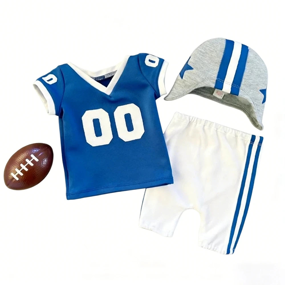 Baby Boy Football Jersey Romper Set Hat American